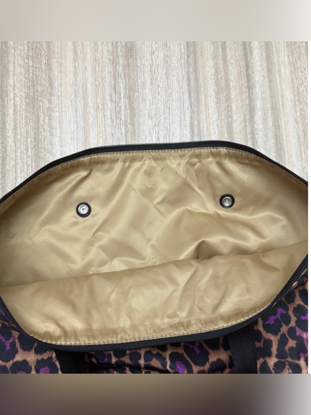 LIKE NEW Coach Nylon Weekender Ocelot Print Tote with Snap-in Pouch - Picture 14 of 16